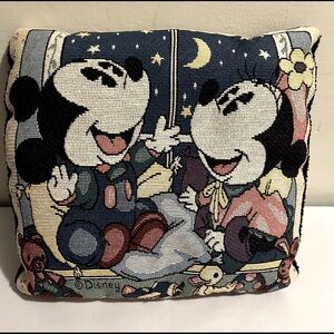 Vintage Disney Baby Mickey & Minnie Accent Throw Pillow Tapestry 12’